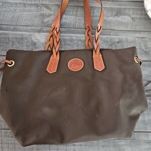 Dooney & Bourke Dark Brown Tote with Braided Handles